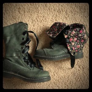 Dr martens floral combat boots